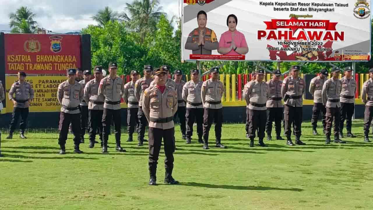 Kapolres Talaud Sulawesi Utara Pimpin Upacara Memperingati Hari Pahlawan