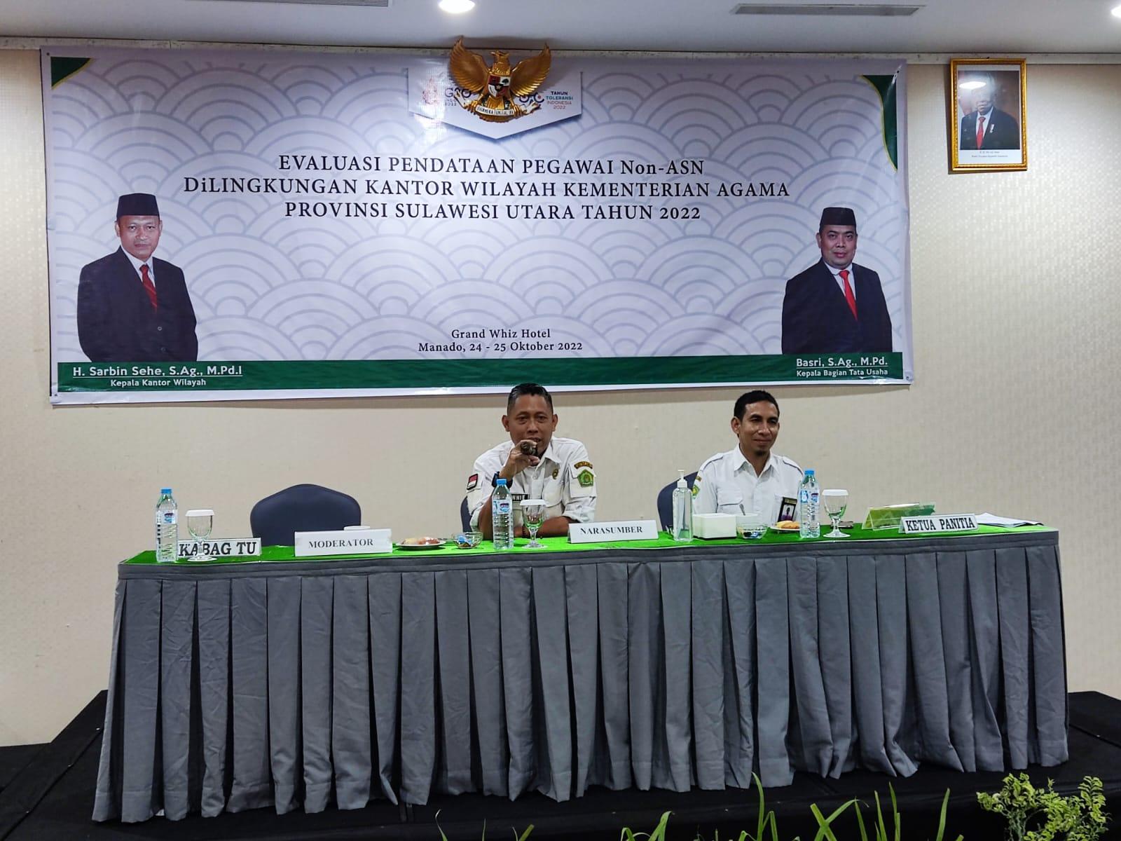 Kemenag Sulut Sukses Gelar Evaluasi Pendataan Pegawai Non ASN, Tambah Wawasan Operator dan Admin