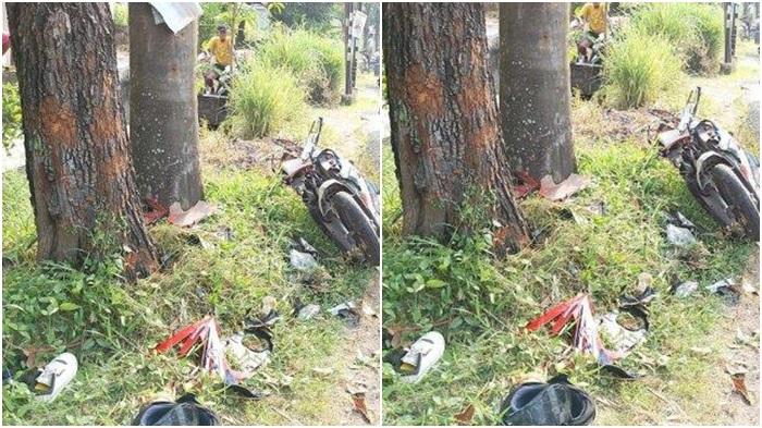 Kecelakaan Maut, Seorang Mahasiswa Tewas, Motor Oleng Tabrak Pohon