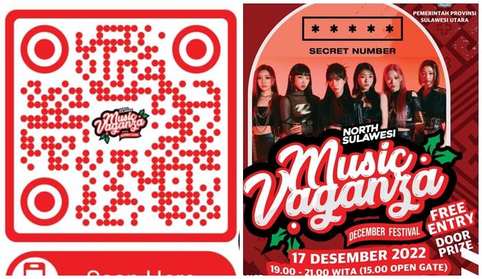 Konser Secret Number di Sulawesi Utara Gratis, Penonton Daftar Online, Berikut QR Code Registrasinya