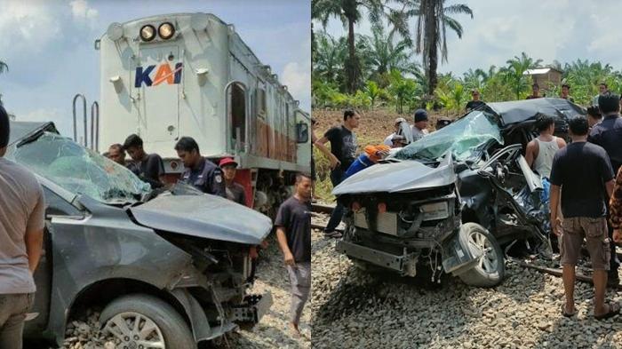Kecelakaan Maut, 1 Orang Tewas, Mobil Dibawa Pelajar 16 Tahun Mati Mesin di Rel Tertabrak Kereta Api