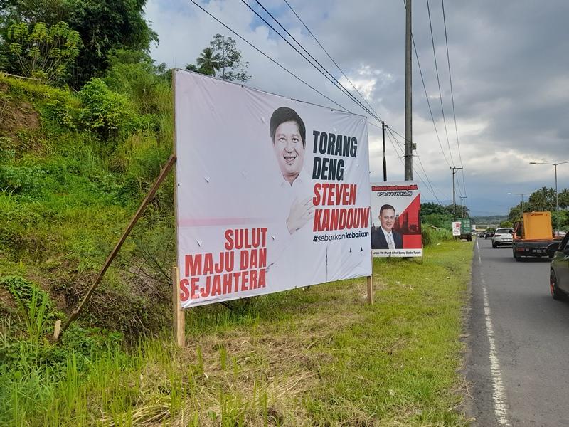 Baliho Steven Kandouw Maju Pilgub Sulawesi Utara 2024 Kian Marak