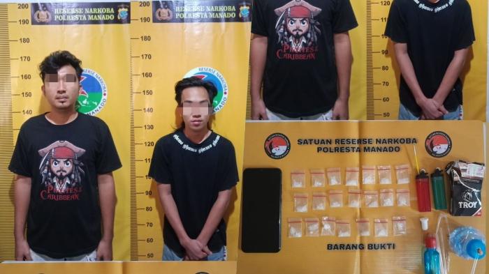 Polresta Manado Bongkar Jaringan Narkoba, Dua Tersangka Ditangkap Dengan Barang Bukti 21 Paket Sabu