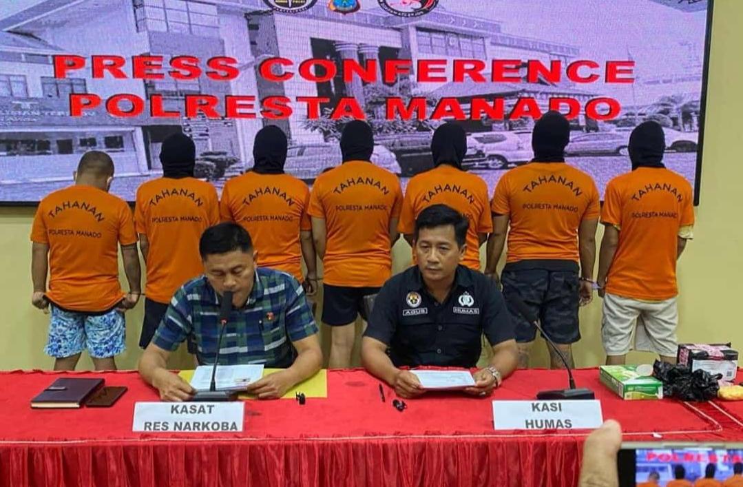 Identitas 7 Pelaku Narkotika yang Ditangkap Satresnarkoba Polresta Manado