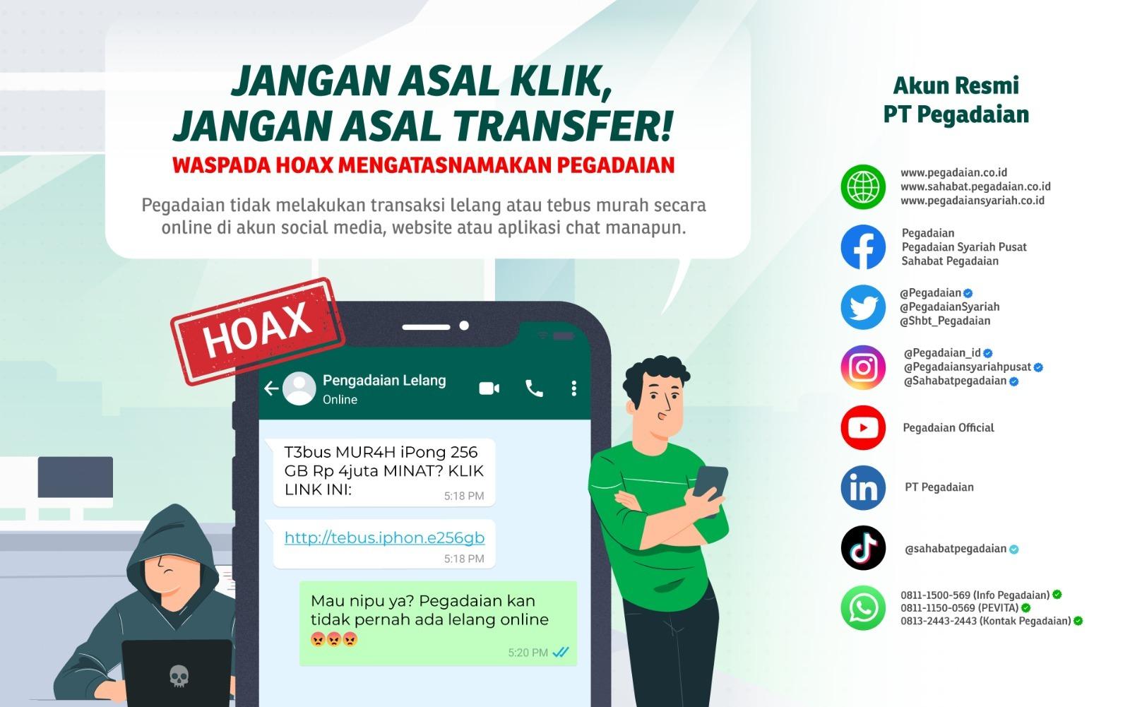 Jangan Asal Transfer, Pegadaian Imbau Hati-hati Penipuan Bermodus Lelang Online dan Tebus Murah