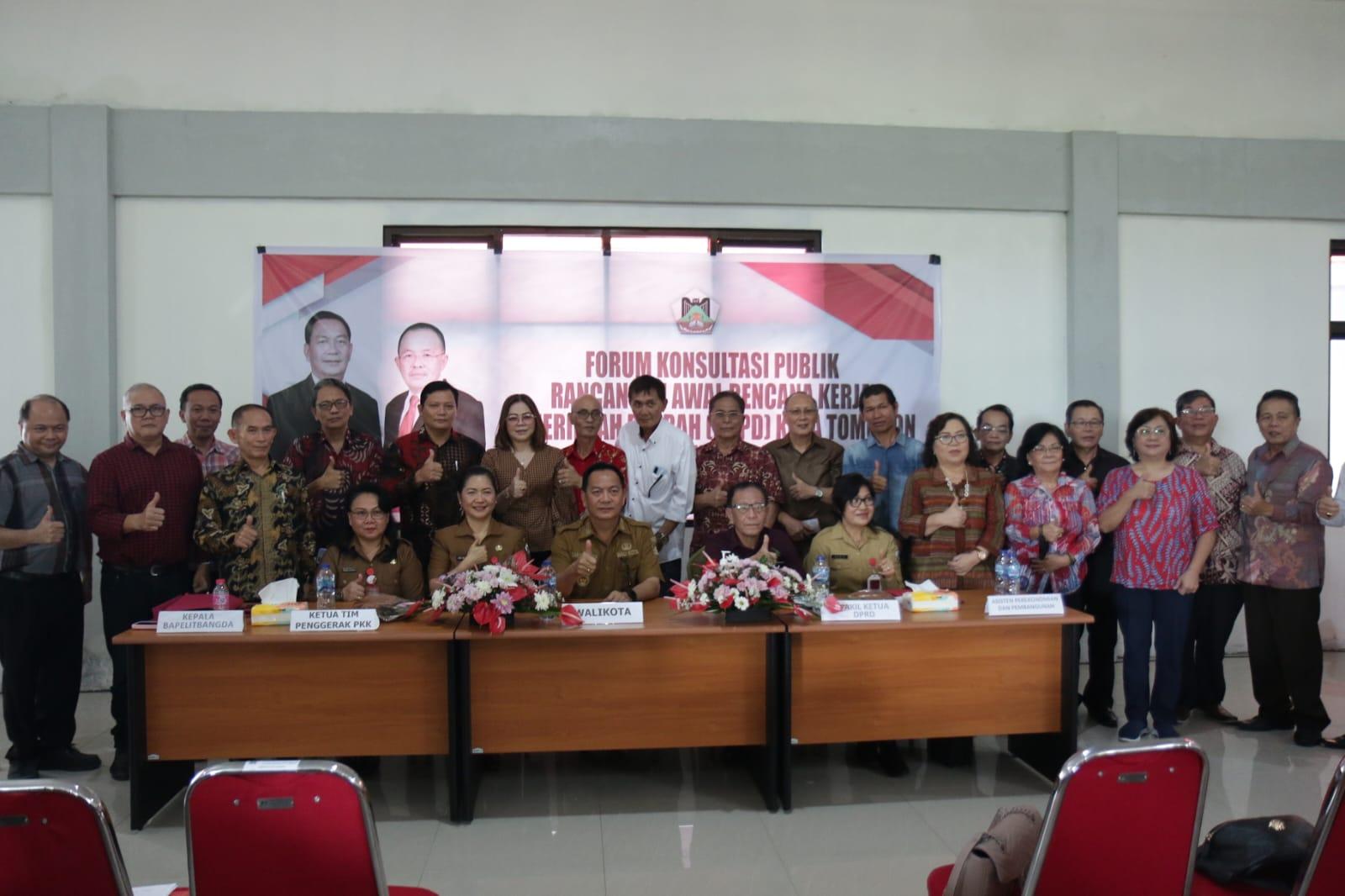 Mantapkan Rancangan Awal RKPD 2024, Pemkot Tomohon Sulawesi Utara Gelar Forum Konsultasi Publik