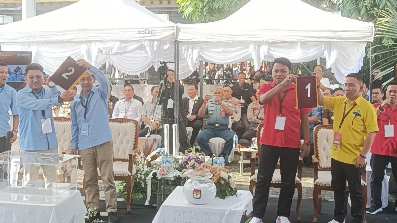 Hasil Undian Nomor Urut Pilkada Bitung Sulawesi Utara, Disambut Riuh Pendukung