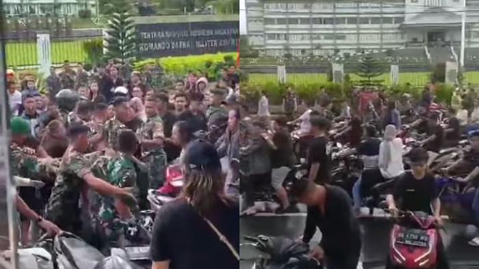 3 Fakta Rombongan Pengantar Jenazah Ricuh di Depan Markas Kodam XIII Merdeka Manado Sulut