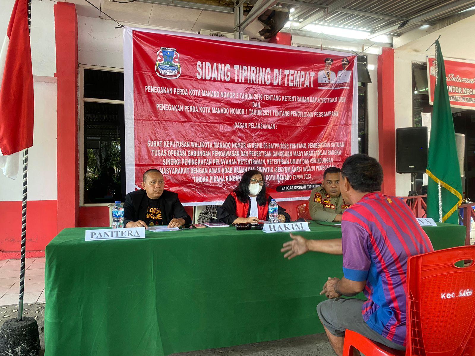 Angka Pelanggaran Perda Trantibum dan Pengelolaan Sampah di Manado Sulawesi Utara Turun