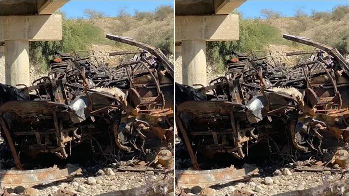 Kecelakaan Maut, 40 Orang Tewas, Bus Terjun dari Jembatan Lalu Terbakar