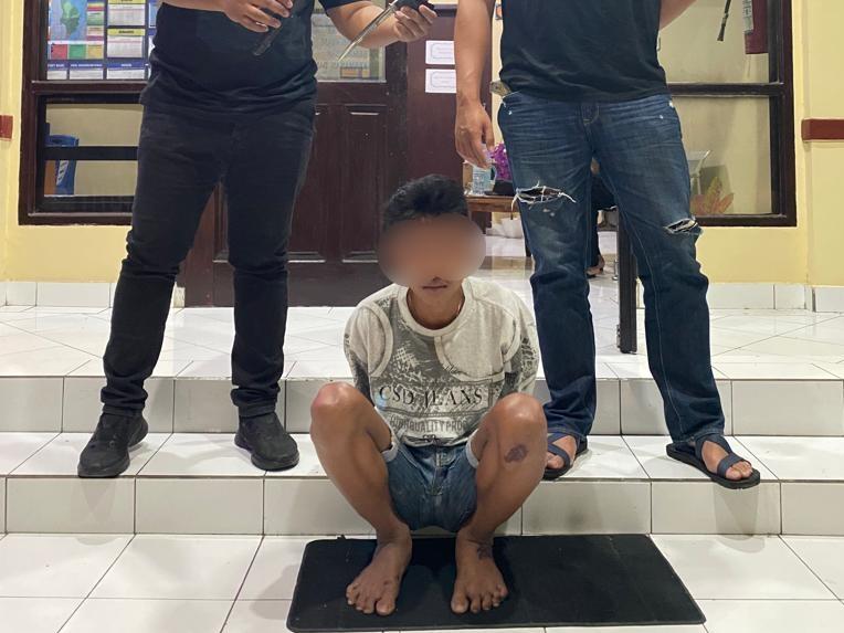 Resmob Polsek Aertembaga Bitung Sulawesi Utara Tangkap Remaja Bawa Sajam