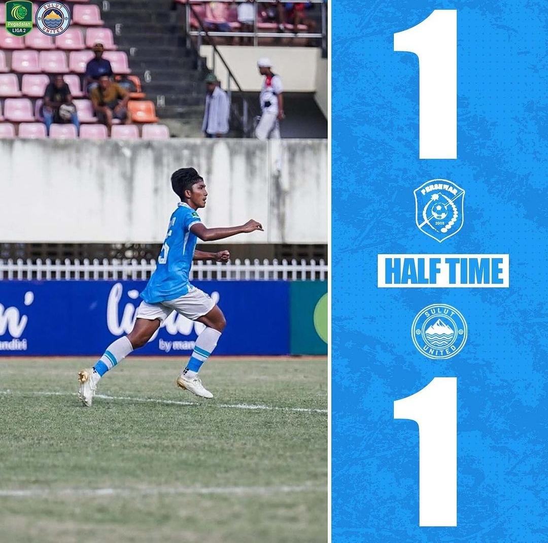 BREAKING NEWS Babak I, Sulut United Tahan Imbang Persewar Waropen, Skor 1-1