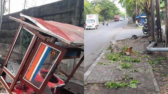 Kecelakaan Maut, Seorang Sopir Tewas, Truk Muat Plastik Tabrak Pohon hingga Gerobak Bakso