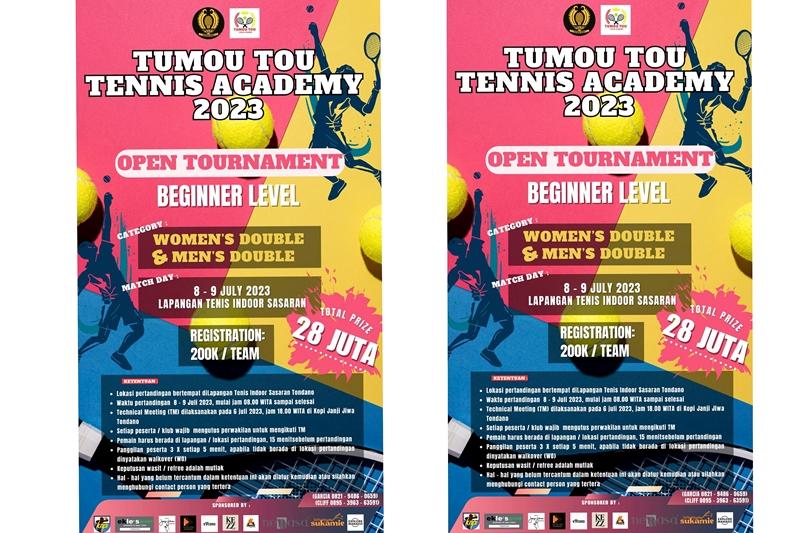 Tumou Tou Tenis Academy Siap Digelar di Minahasa Sulawesi Utara, Cek Tanggal dan Total Hadiahnya
