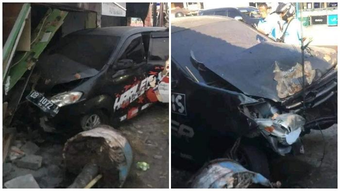 Viral Kecelakaan Tunggal di Bitung, Xenia Ringsek Parah Usai Tabrak Kios