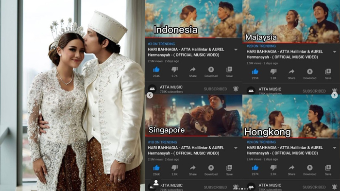 Digelar Mewah dan Disiarkan Langsung, Pernikahan Atta dan Aurel Trending Nomor Satu di YouTube