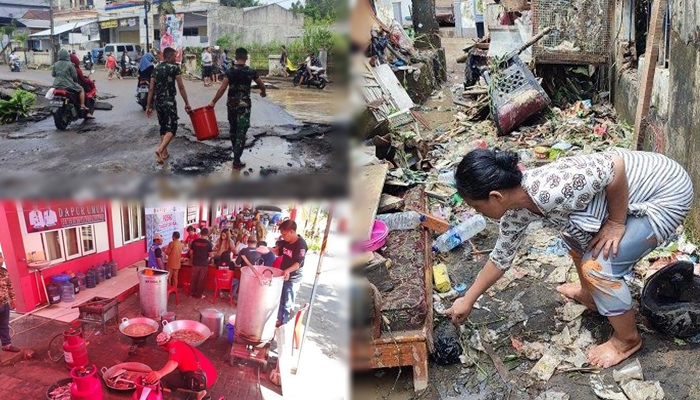 Banjir di Manado: Korban Mulai Diserang Stres, Rela Makan di Atas Lumpur dan Cerita dari Dapur Umum