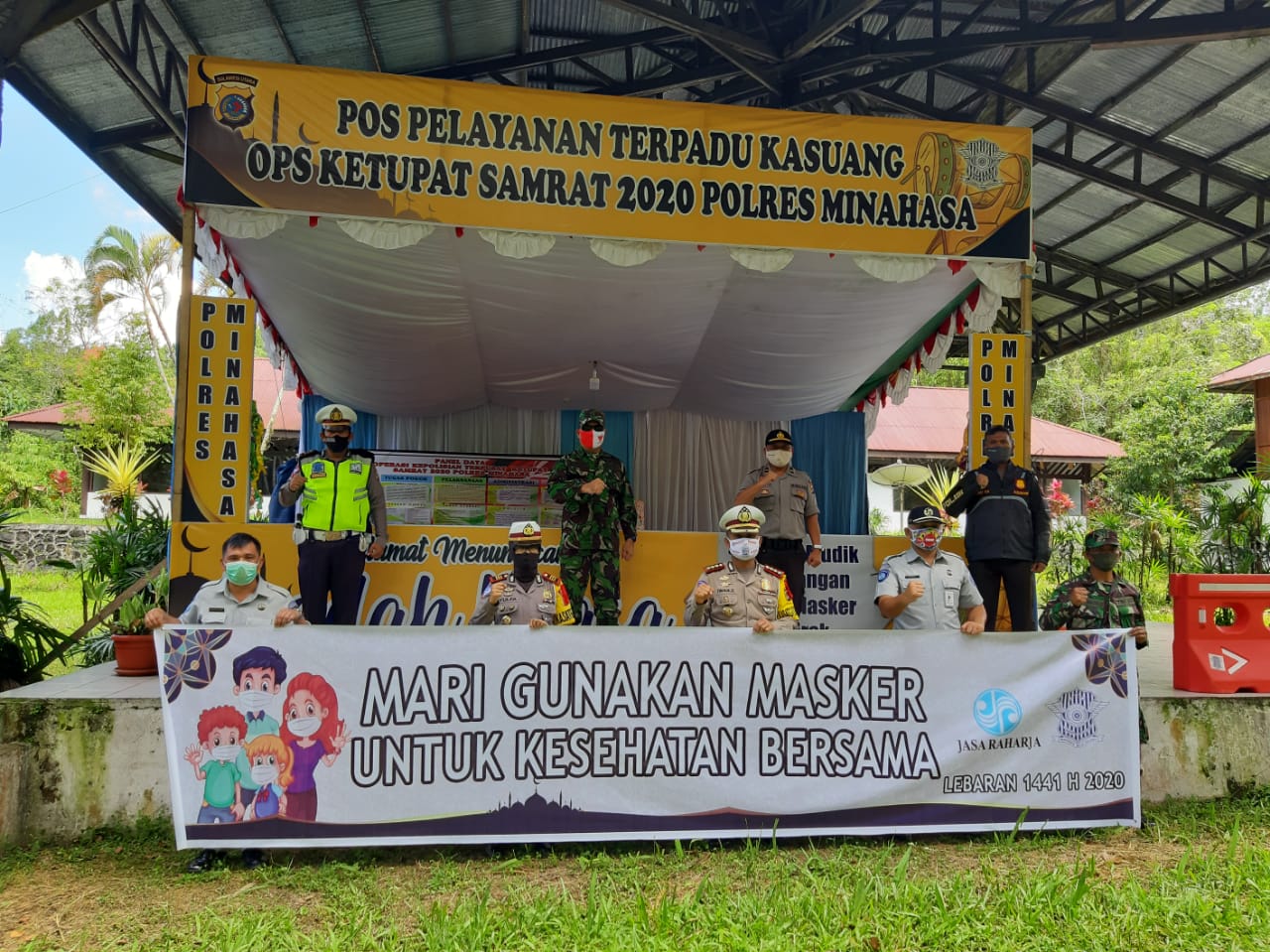 Dirlantas Polda Sulut Sambangi Pos Pam Operasi Ketupat di Kasuang