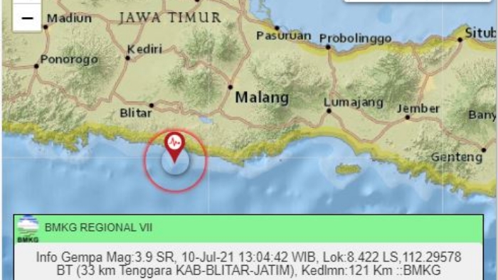 Gempa Terkini Siang Ini Sabtu 10 Juli 2021, Berikut Ini Info Titik Lokasi dan Magnitudonya