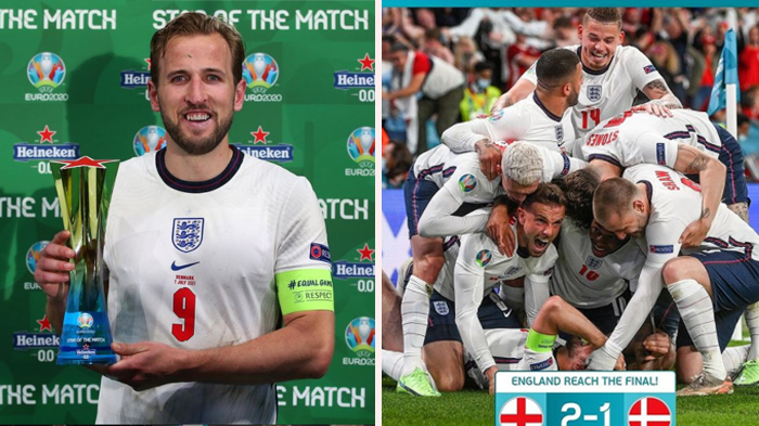SKOR Akhir Inggris VS Denmark 2-1, The Three Lions Bertemu Gli Azzurri di Final Euro 2020