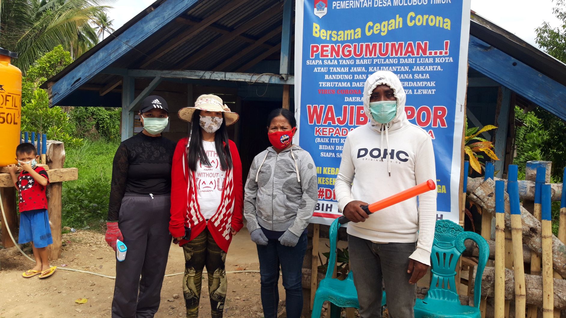 Cegah Covid-19, Pos Jaga di Molobog Timur Tak Izinkan Orang Sembarang Melintas