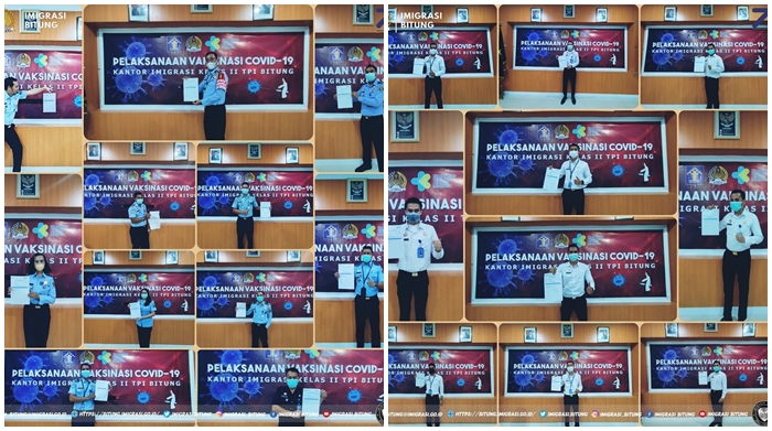 Dukung Program Pemerintah, Kantor Imigrasi Kelas II TPI Bitung Gelar Vaksinasi Tahap Satu