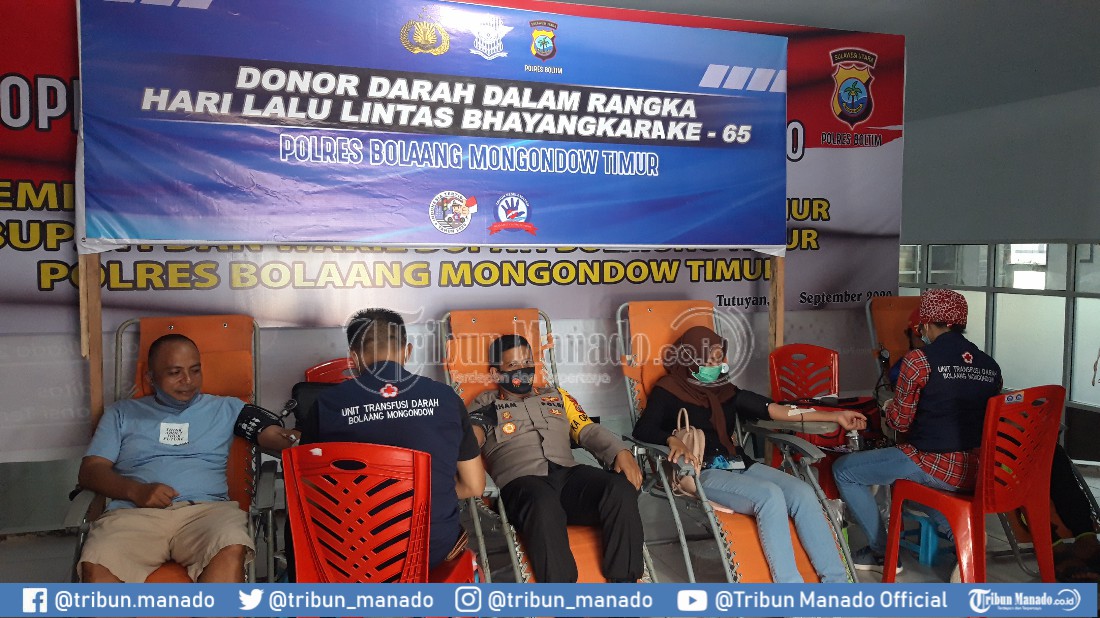Peringati HUT ke-65 Lalu Lintas Bhayangkara, Polres Boltim Gelar Bhakti Sosial hingga Donor Darah