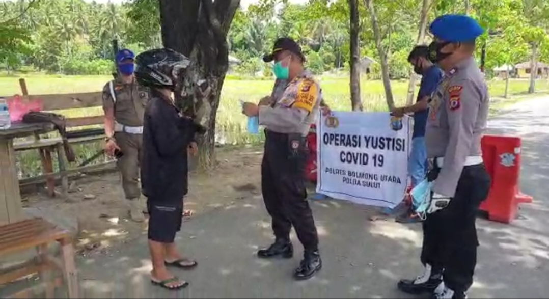 Gelar Operasi Yustisi, Polsek Pinogaluman Razia Warga Tak Gunakan Masker Saat Keluar Rumah