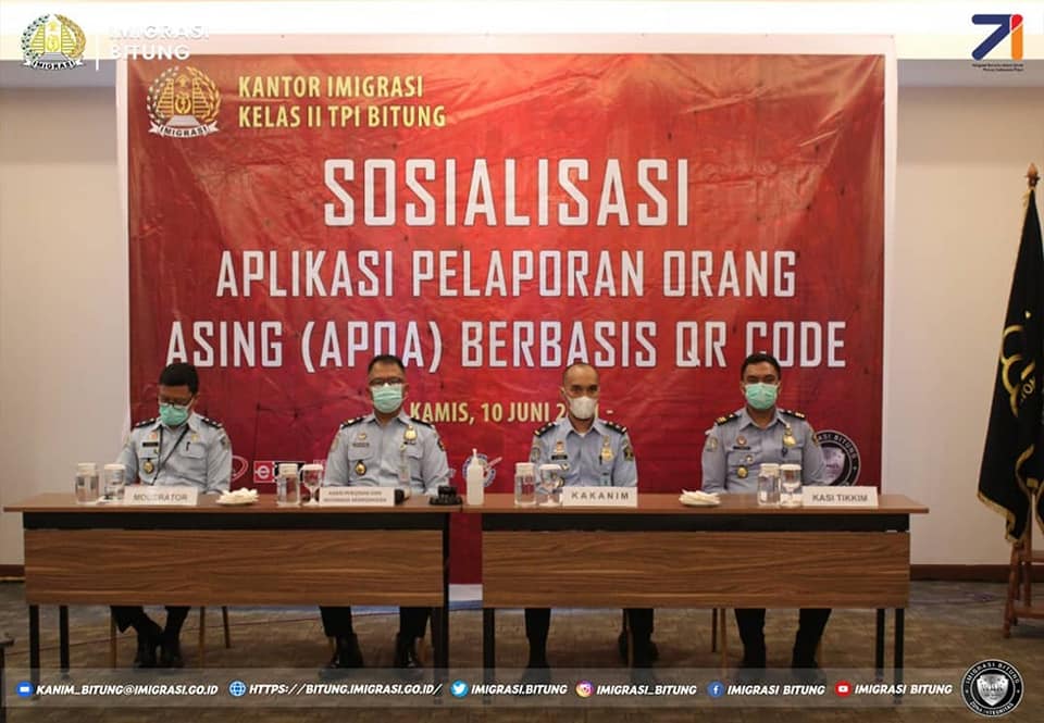 Imigrasi Bitung Gelar Sosialisasi Aplikasi Pelaporan Orang Asing Berbasis QR Code