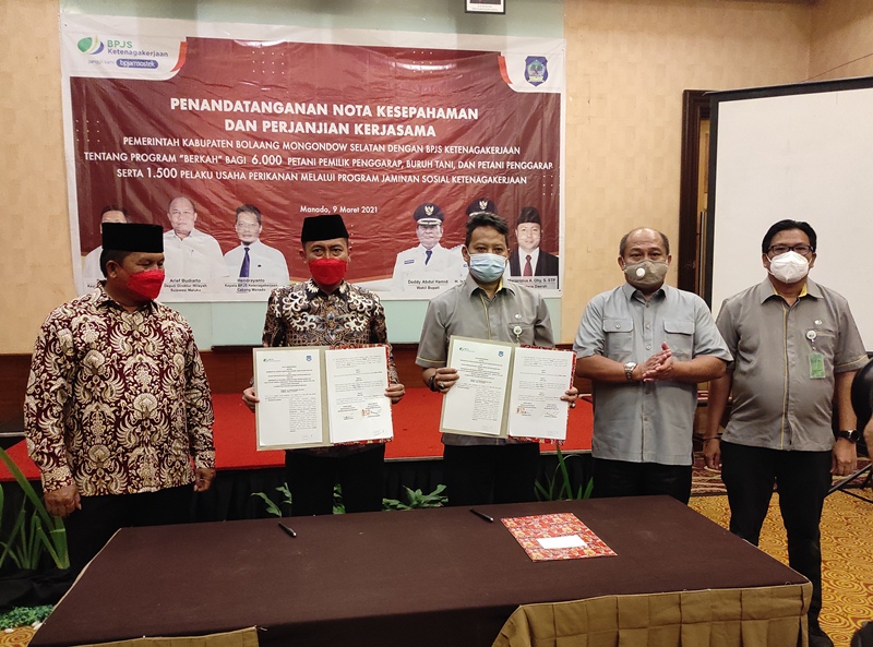 Pertama di BMR, Pemkab Bolsel Lindungi 7.500 Petani dan Nelayan dengan Jamsostek