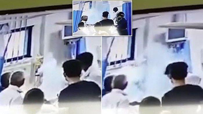 Terekam CCTV, Kepala Pasien Wanita Meledak Saat sedang Operasi, Api Keluar dari Mulutnya