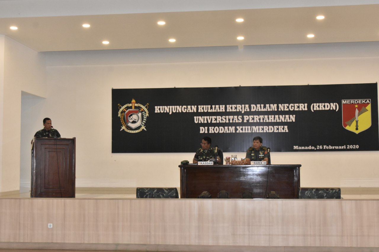 Kodam XIII/Merdeka Terima Kunjungan KKDN Universitas Pertahanan
