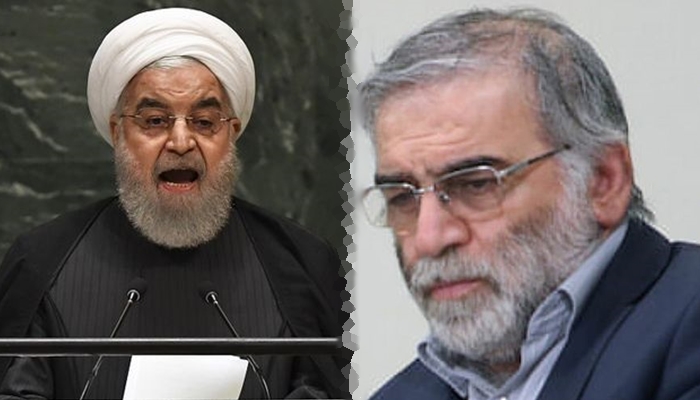 kolase-foto-mohsen-fakhrizadeh-mahabadi-dan-presiden-iran-hassan-rouhani.jpg