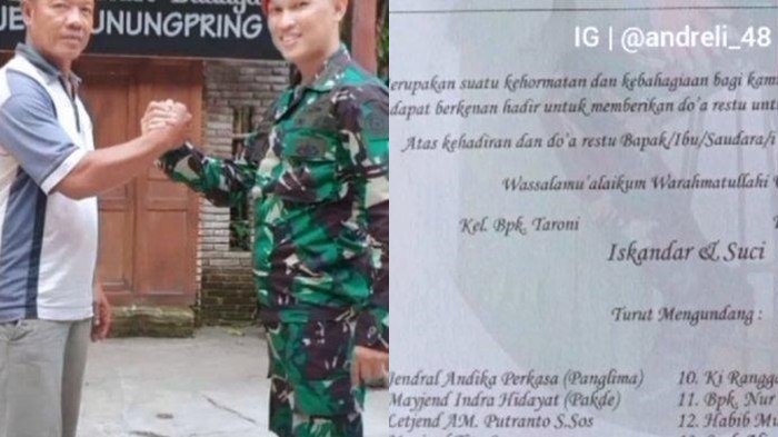 Mengejutkan, Seorang TNI Gandungan Nikahi Anak Kolonel, Bahkan Panglima TNI Turut Diundang