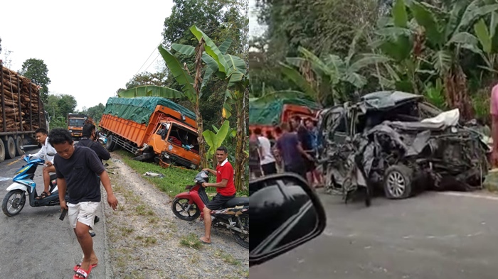 Kecelakaan Maut Pukul 11.30 WIB, 2 Orang Tewas Usai Mobil Innova Bertabrakan dengan Truk
