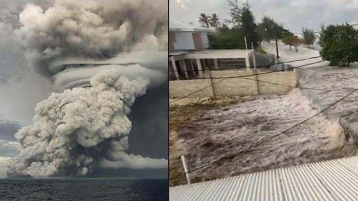 Dampak Letusan Gunung Berapi di Bawah Laut Tonga, Peringatan Tsunami di Beberapa Negara