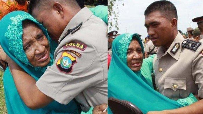 Buktikan Masuk Polisi Tak Pakai Uang, M Ikram, Anak Pemulung Sujud di Kaki Ibu