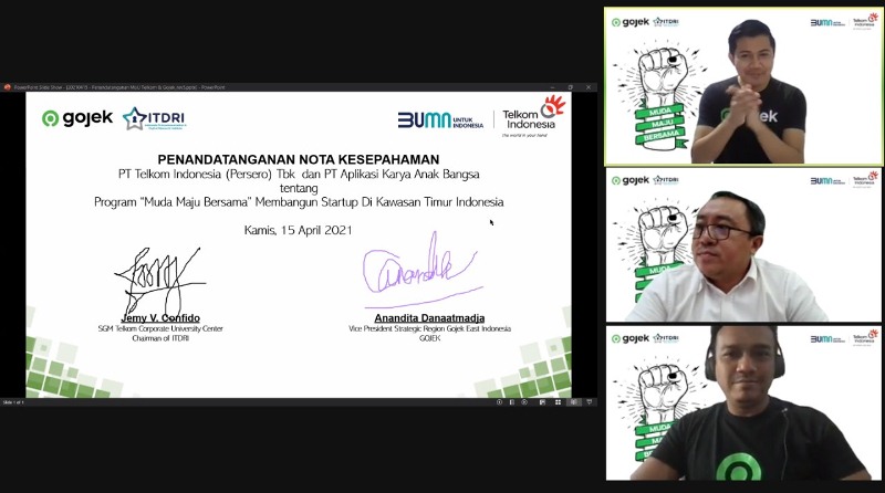 Kembangkan Startup Indonesia Timur, Gojek dan Telkom-ITDRI Luncurkan Muda Maju Bersama