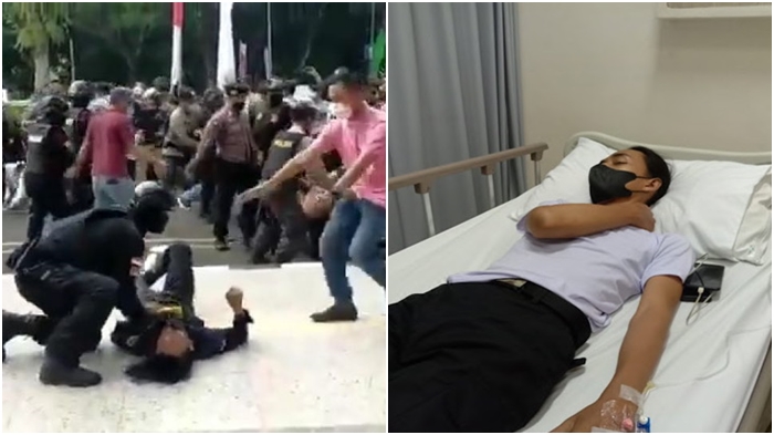Nasib Mahasiswa yang Dibanting Ala Smackdown oleh Petugas, Kini Dilarikan ke RS karena Muntah-muntah