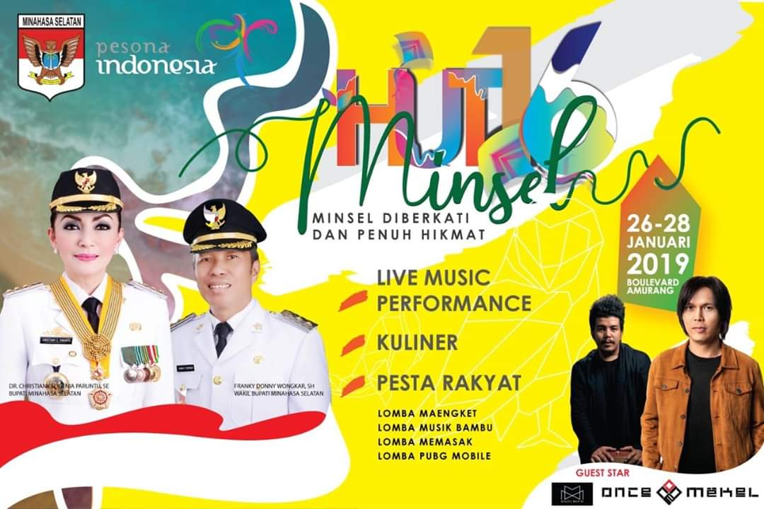 Perayaan HUT ke-16 Minsel, Once Mekel Bakal Tampil di Amurang Pada 28 Januari