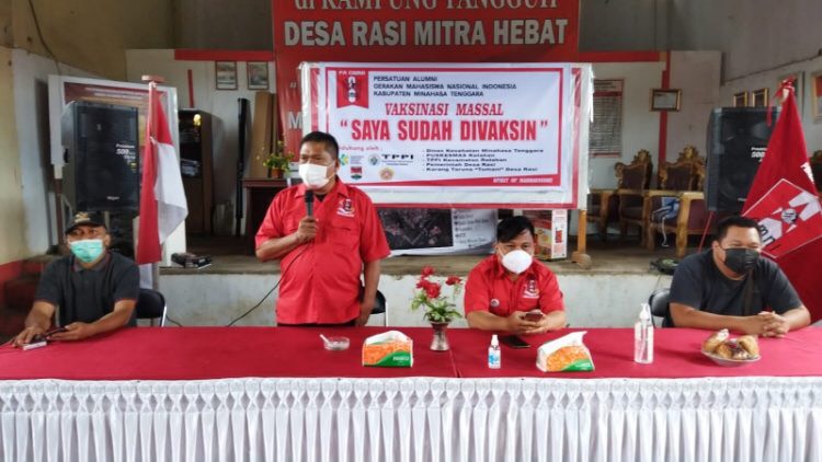 Alumni GMNI Minahasa Tenggara Fasilitasi Vaksinasi Massal