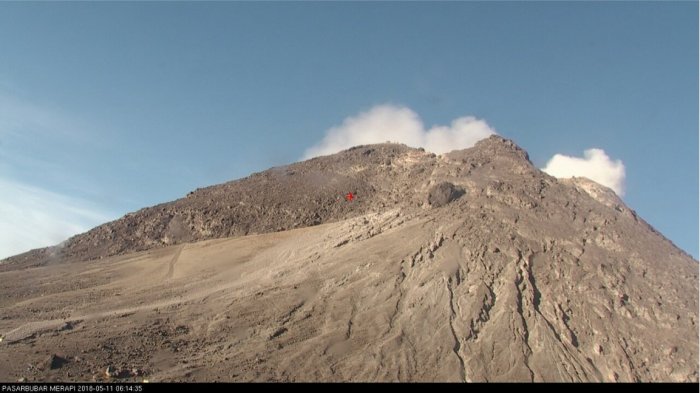 Terpantau Kamera Pengawas, Ada Tenda Pendaki di Pasar Bubar setelah Merapi Meletus Freatik