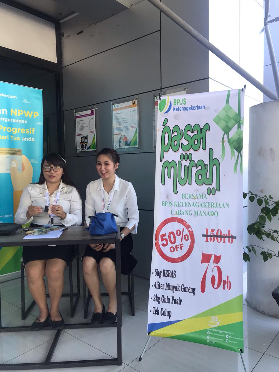 BPJS Ketenagakerjaan Manado Jual Bahan Pokok Murah, Rp 75 Ribu Isinya Beras, Migor dan Gula Pasir