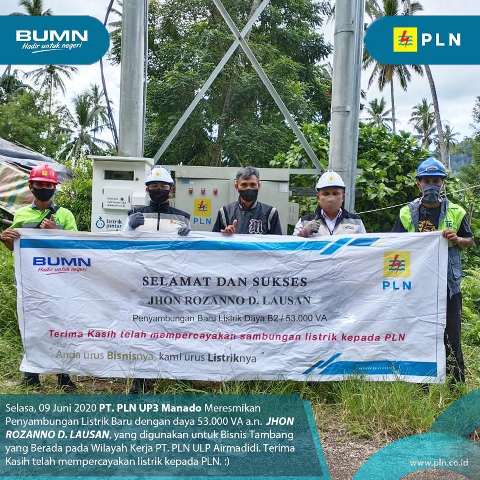PLN Sambung Listrik ke Pelanggan Bisnis Tambang Sebagai Langkah untuk Mendorong Investasi Sulut
