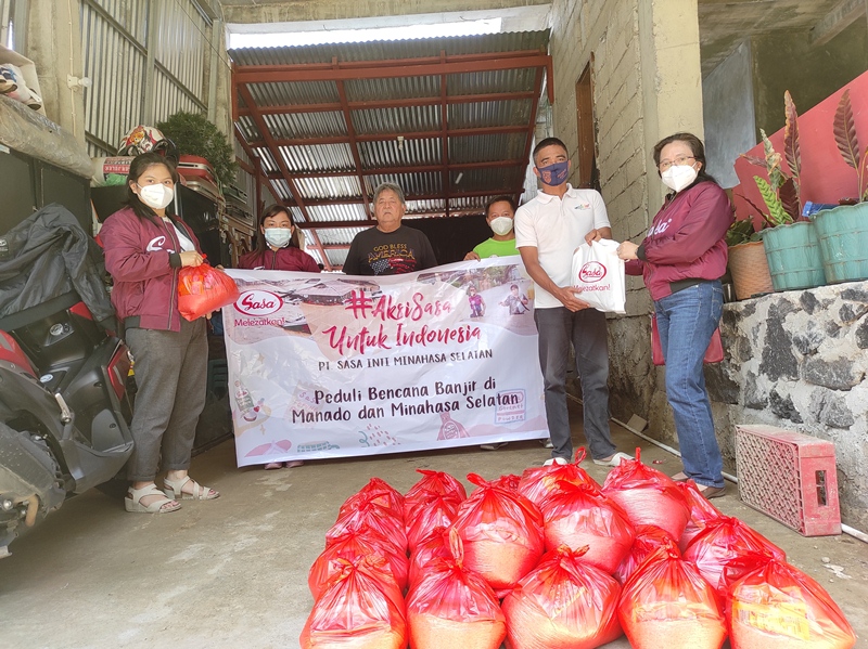 Peduli, PT Sasa Inti Minsel Bawa Bantuan untuk Korban Banjir Manado