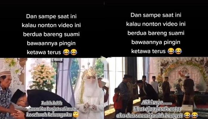 Video Kelucuan Pengantin Wanita saat Proses Salaman, Ketinggalan dan Kebingungan, Hanya Diam Berdiri
