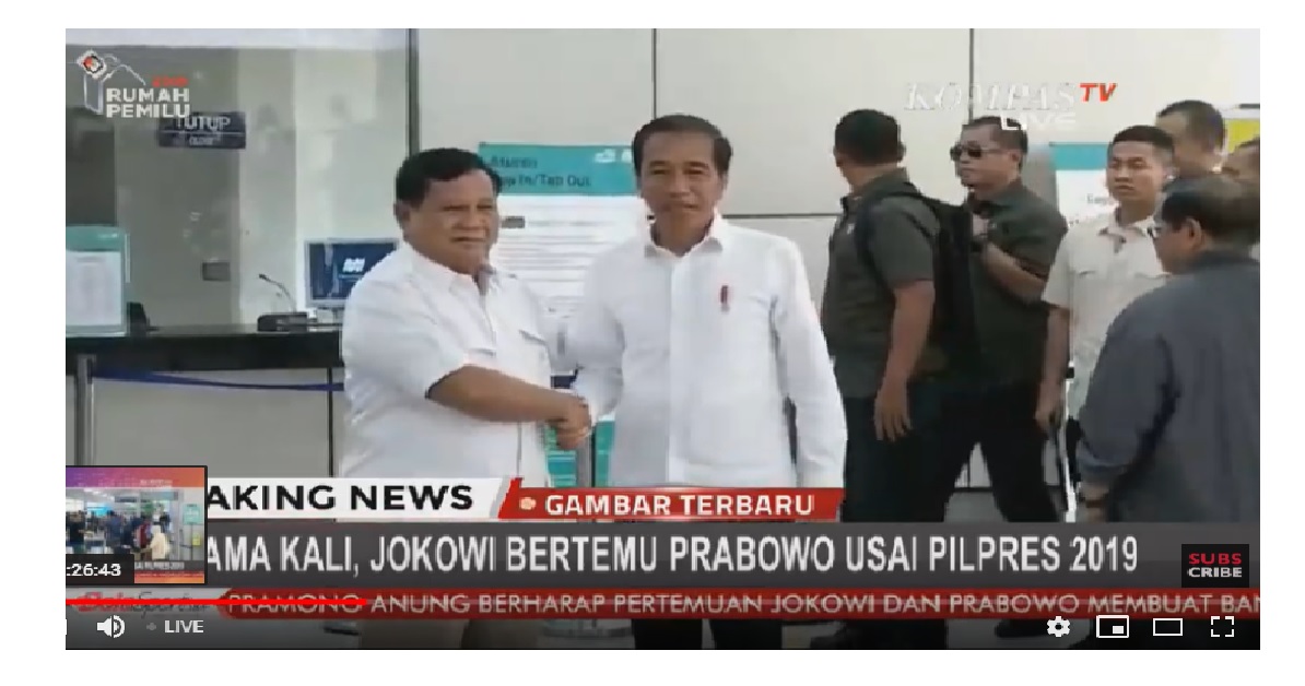 Pertemuan Jokowi dan Prabowo, Saatnya Bergandengan Tangan, Tak Ada Lagi Cebong dan Kampret