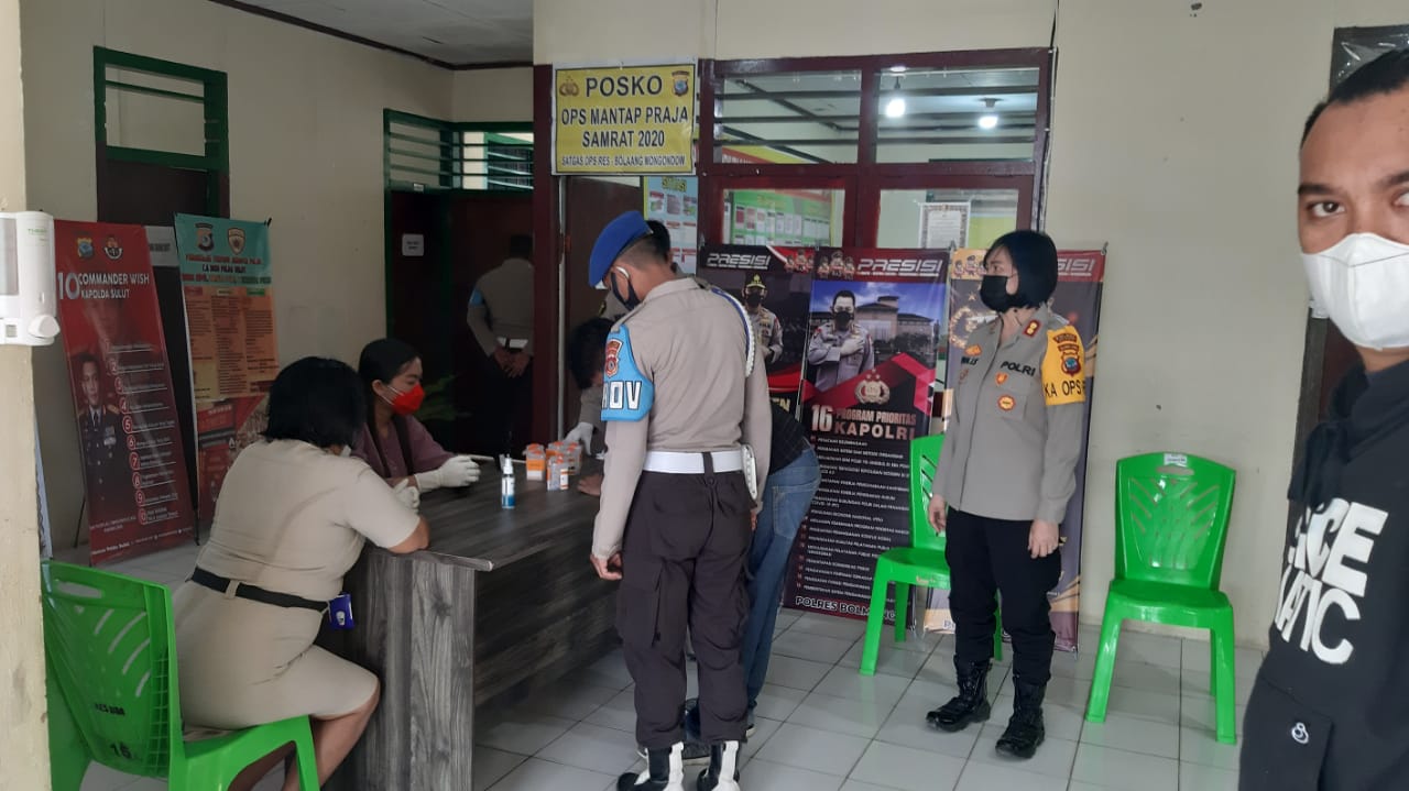 Tindaklanjuti Program Kapolri, Polres Bolmong Lakukan Tes Urine