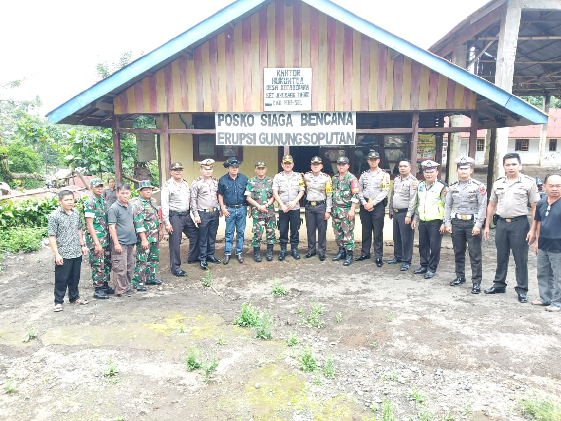 Polres Minsel Siaga 1, Bersama TNI dirikan Posko Hadapi Erupsi Gunung Soputan