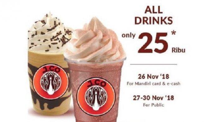 Promo JCO - Hingga 30 November 2018 Semua Jenis Minuman Cuma Rp 25 Ribu, Cek Ketentuannya Yuk!